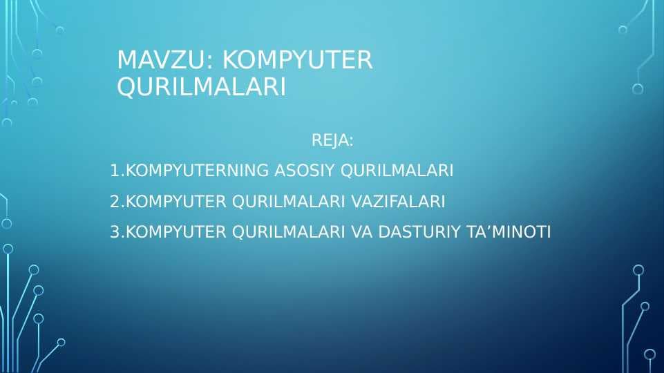 : KOMPYUTER QURILMALARI