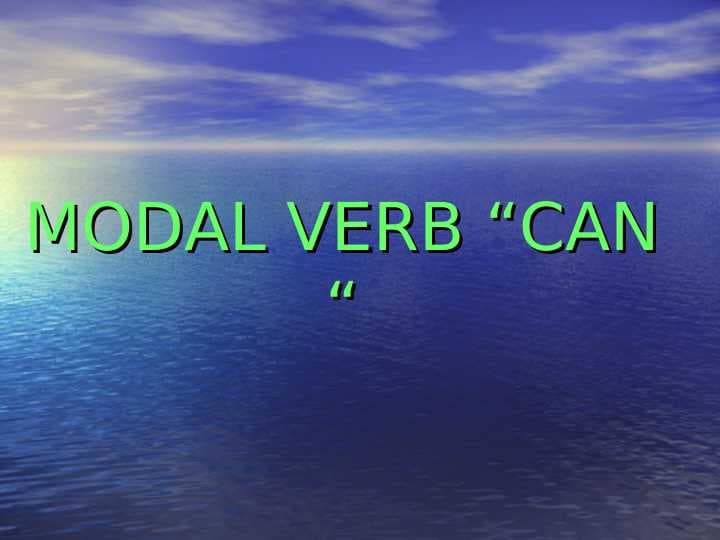 Modal verb can