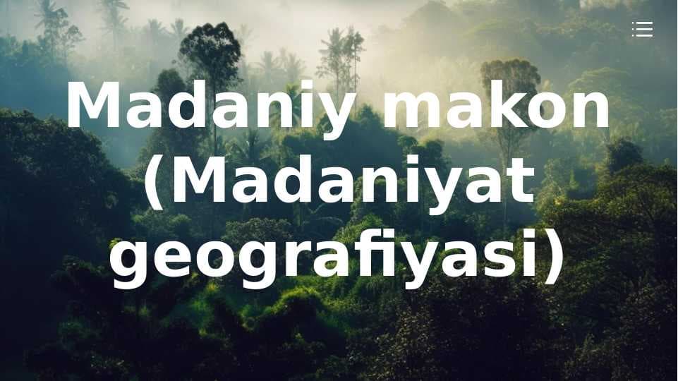 Madaniy makon (Madaniyat geografiyasi)