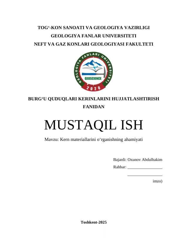 Kern materiallarini o'rganishning ahamiyati