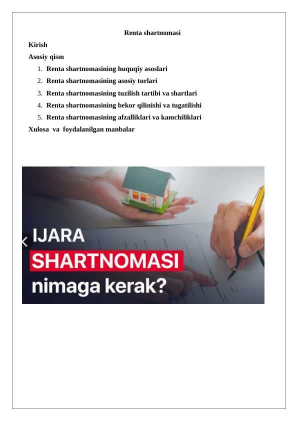 Renta shartnomasi