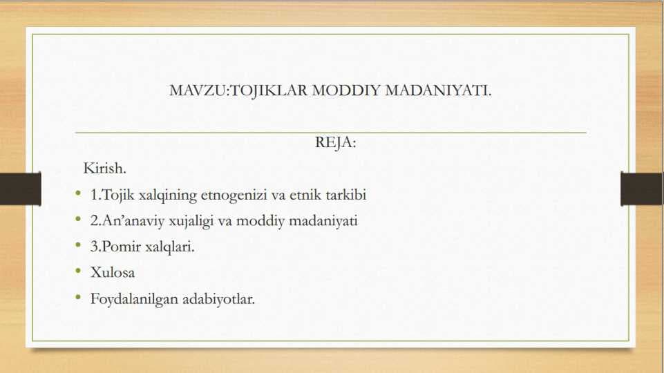 Tojik xalqining madaniyati