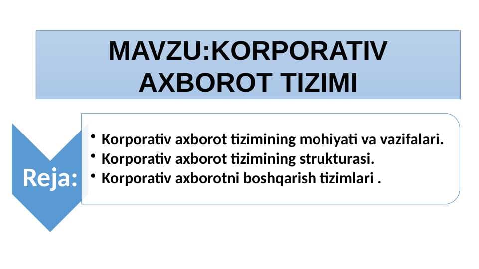 KORPORATIV AXBOROT TIZIMI