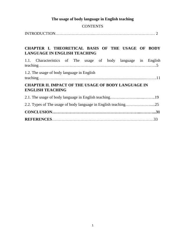 The usage of body language in English teaching