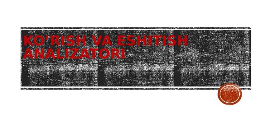 Ko’rish va eshitish analizatori
