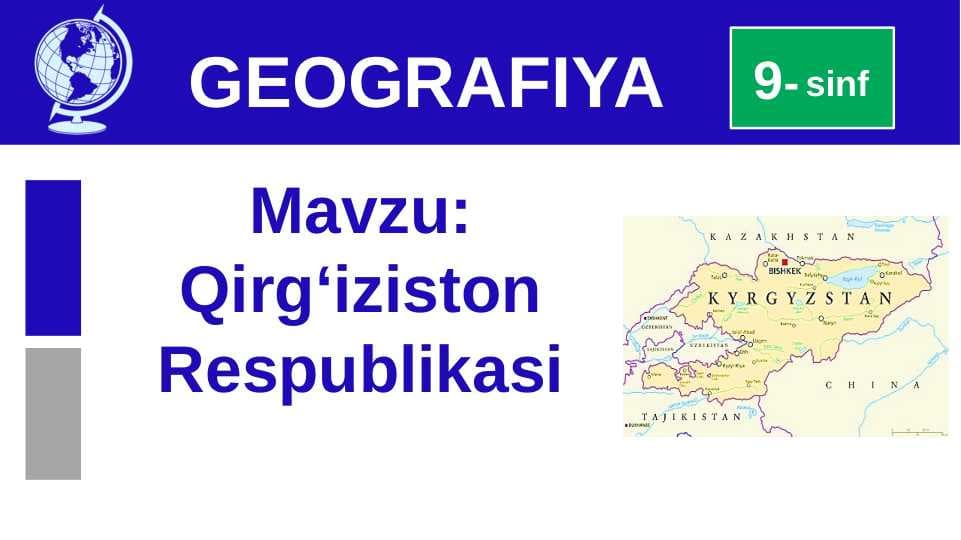 Qirg'iziston Respublikasi 9-sinf geografiya