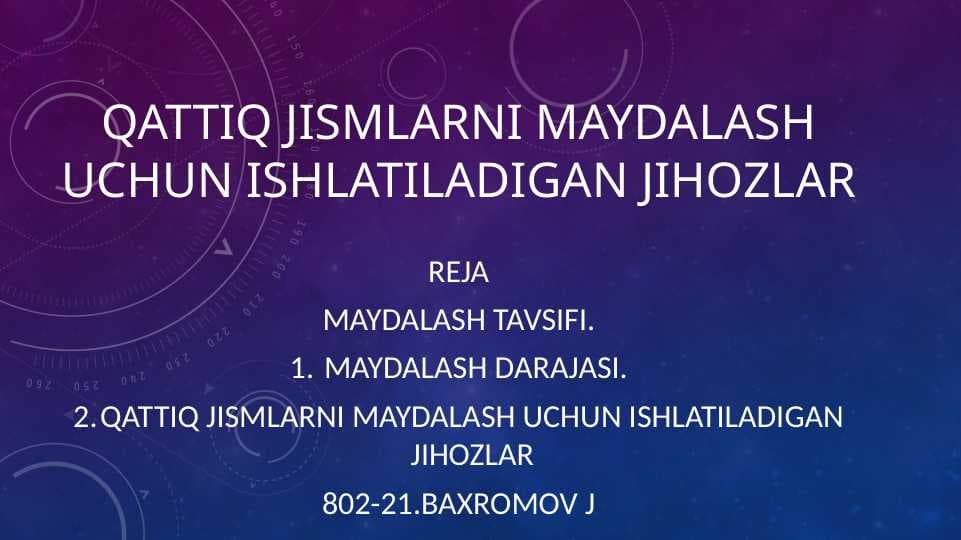 Maydalash qurilmalari