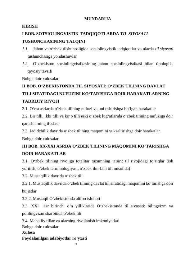 MUSTАQILLIKDАN KEYINGI YILLАRDА О‘ZBEKISTОNDА  LISОNIY VАZIYАT