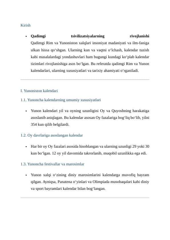 Qadimgi Rim va giritsiya kalendarlari