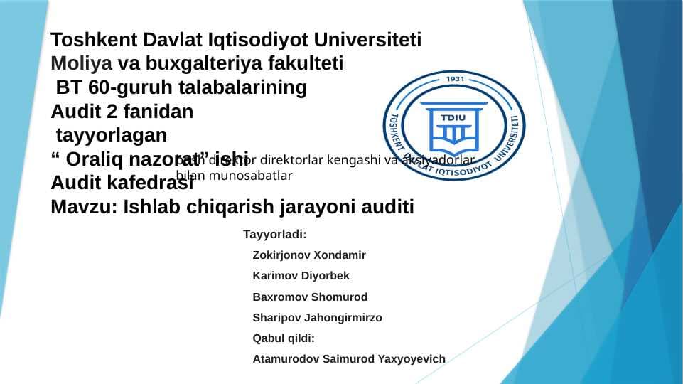 Ishlab chiqarish jarayoni auditi