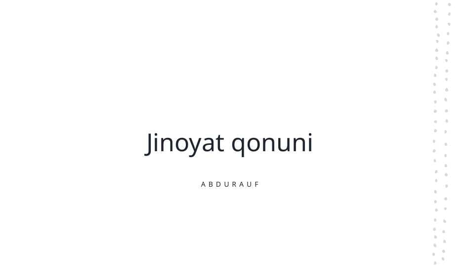 Jinoyat qonuni mavzusida slayd
