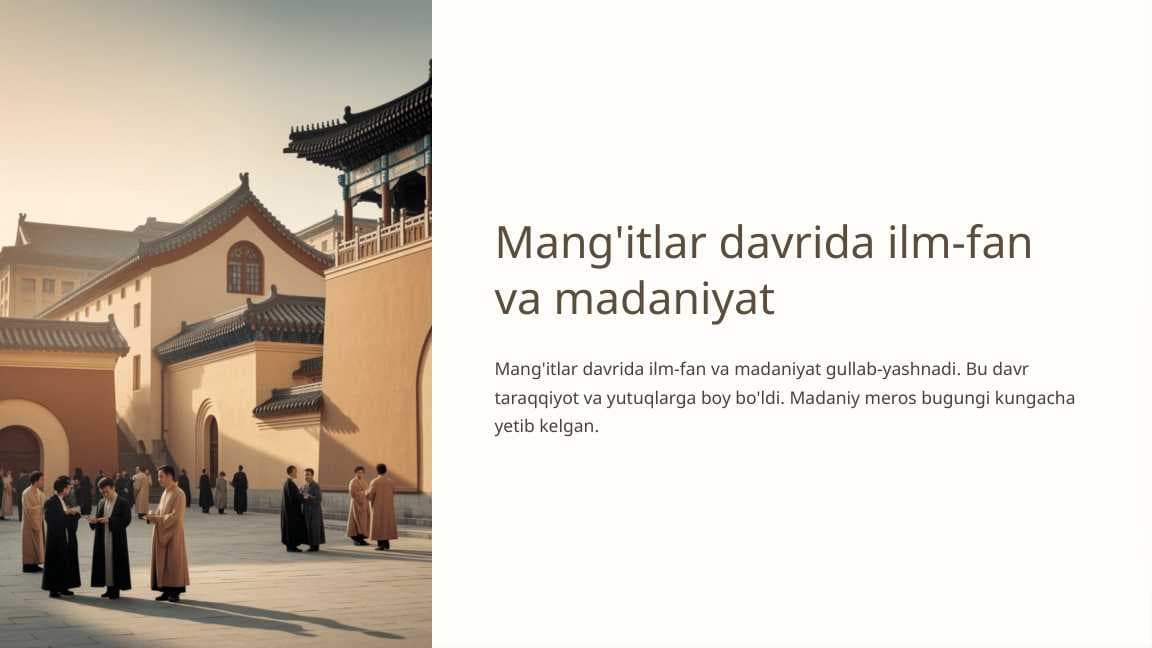 Mang'itlar davrida ilm-fan va madaniyat