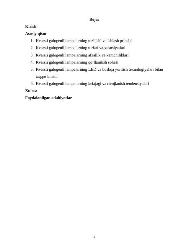 Kvarsli galogenli elektr lampalar