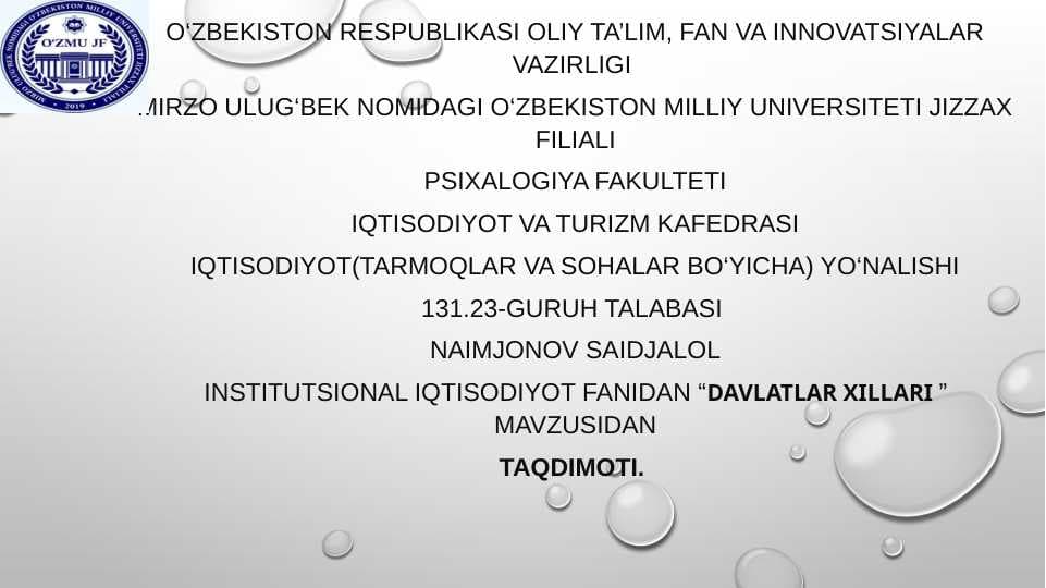 DAVLATLAR XILLARI