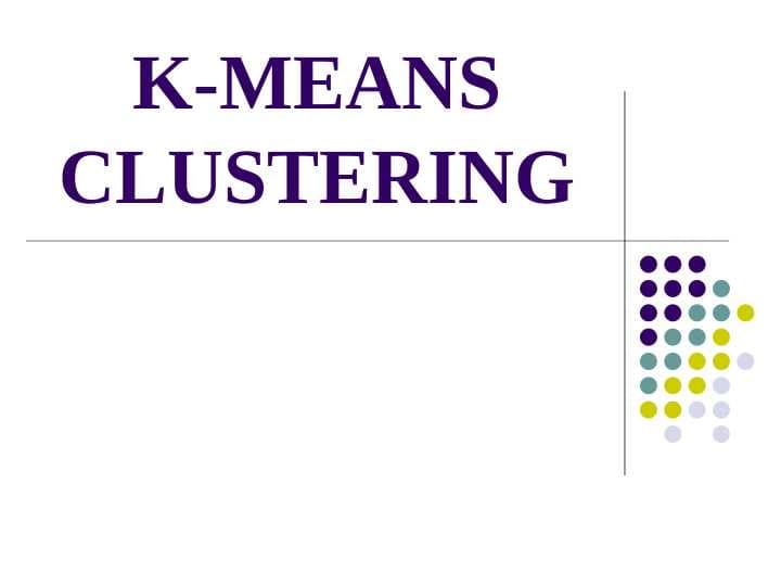 K-MEANS CLUSTERING