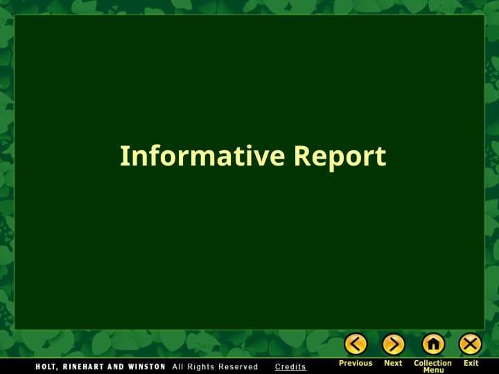 Informative Report