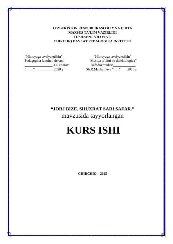 JORJ BIZE. SHUXRAT SARI SAFAR