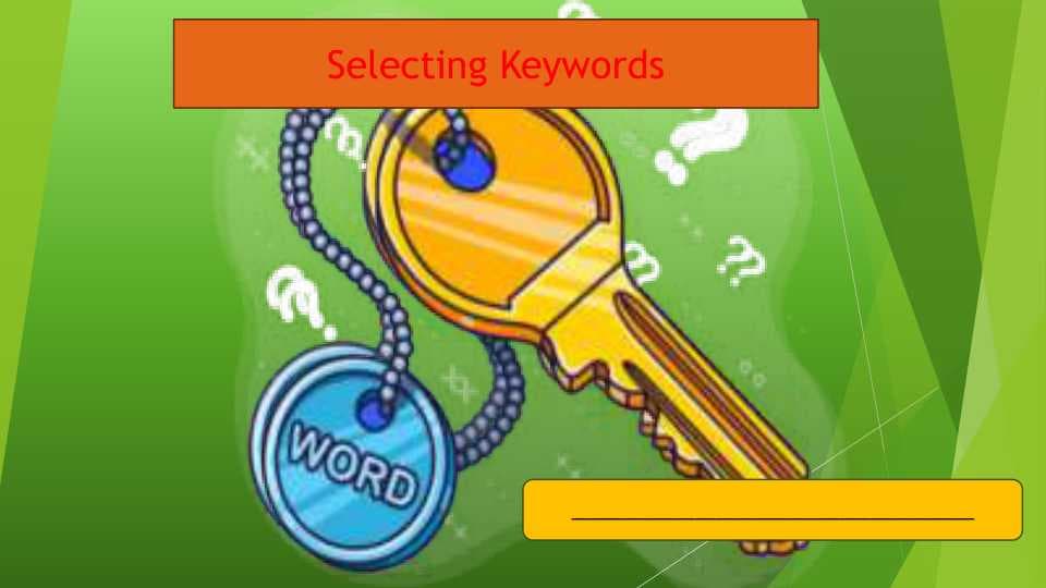 Selecting Keywords