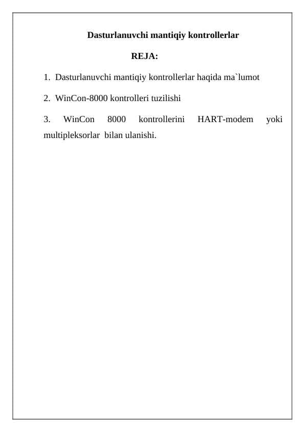 Dasturlanuvchi mantiqiy kontrollerlar