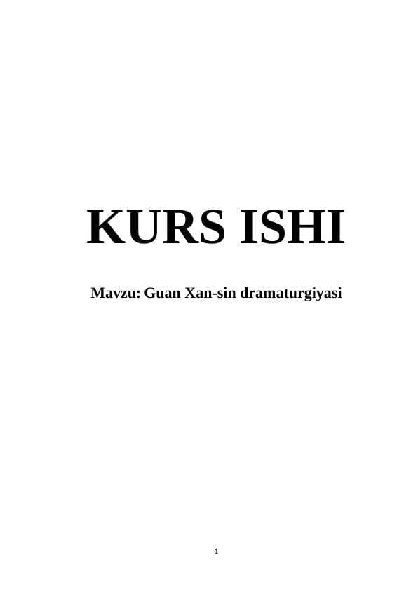 Guаn Xаn-sin drаmаturgiуаsi