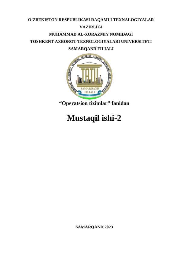 Operatsion tizimlar(Raspberry Pi )