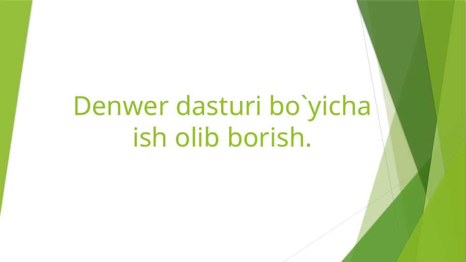 Denwer dasturi bo`yicha ish olib borish