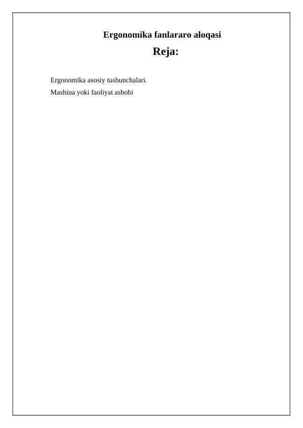 Ergonomika asoslari