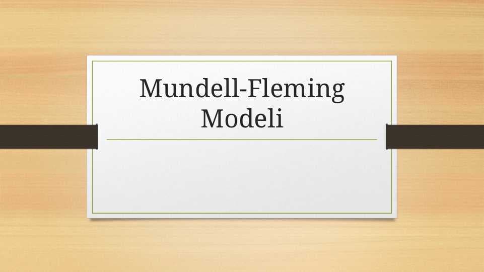 Mundell-Fleming Modeli