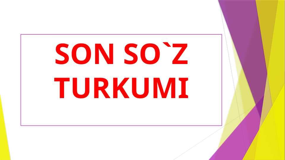 Son so‘z turkumi