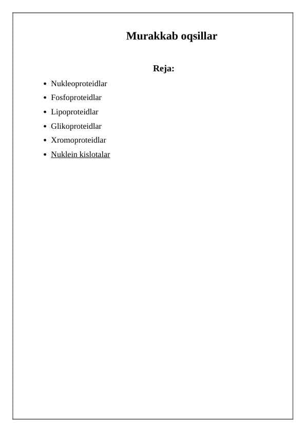 Murakkab oqsillar