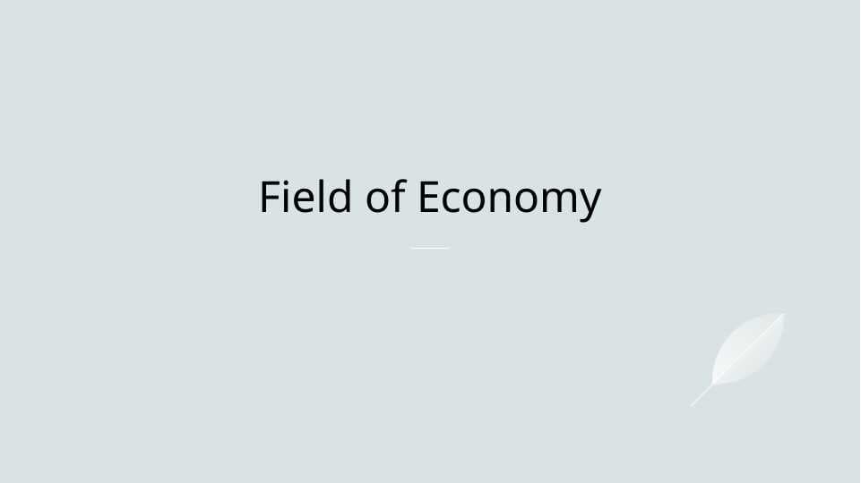 Field of Economy