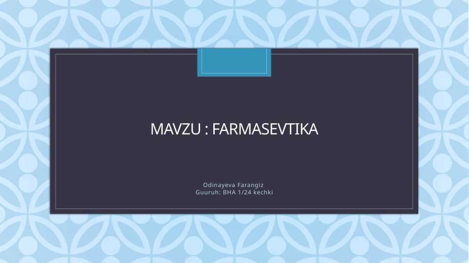 farmasevtika