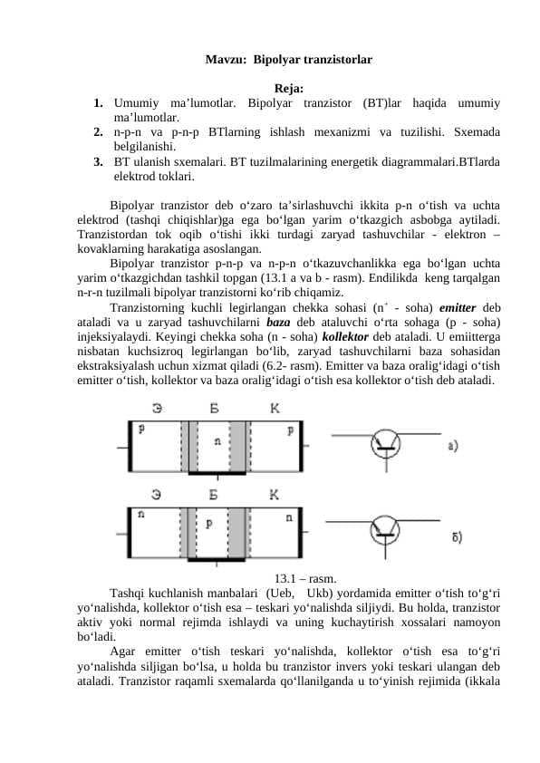 Bipolyar tranzistorlar