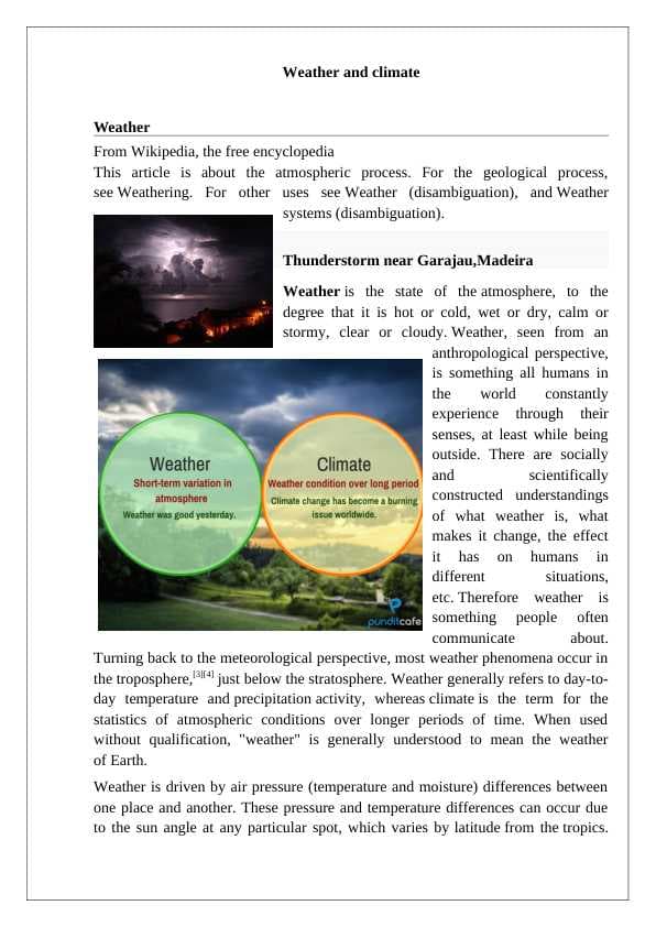 Weather and climate