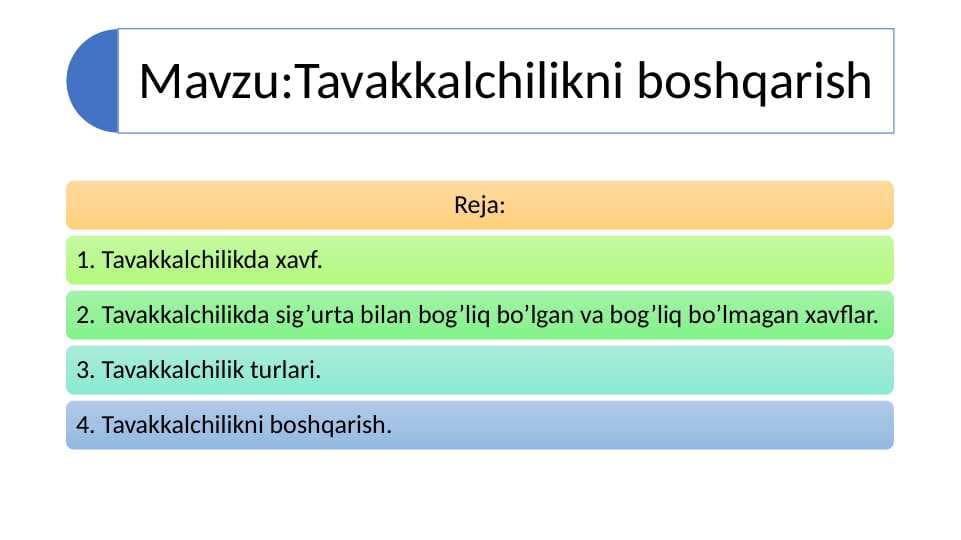 Tavakkalchilikni boshqarish