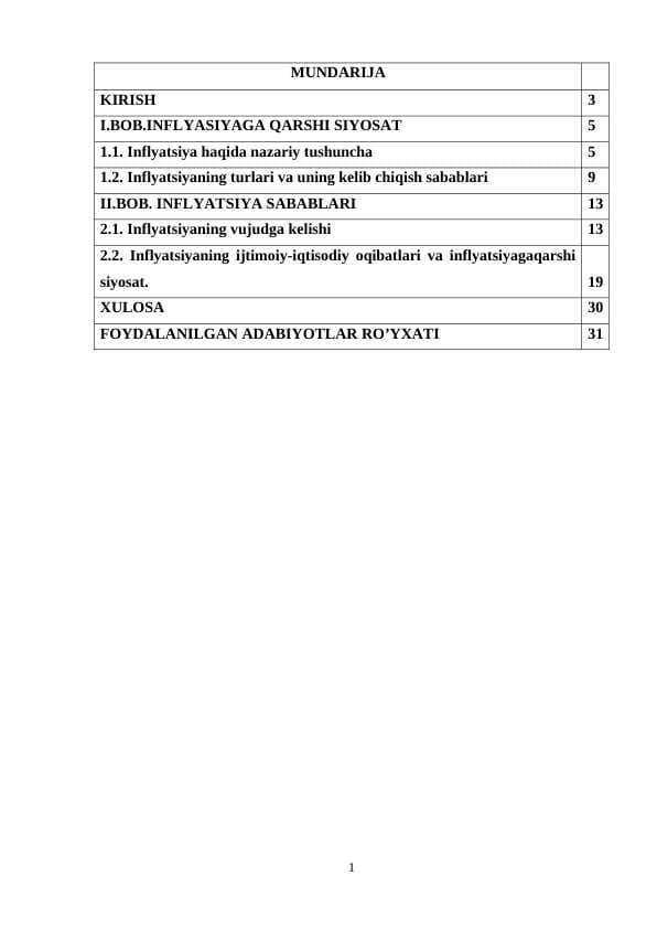 Inflatsiyaga qarshi siyosat