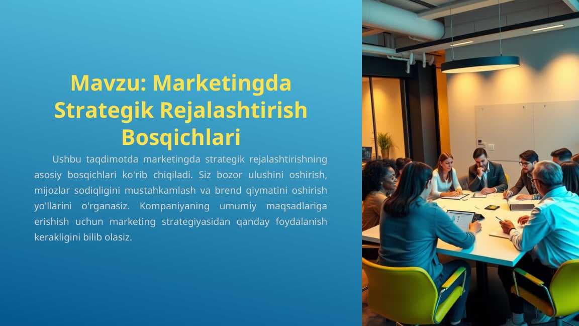 Marketingda Strategik Rejalashtirish Bosqichlari