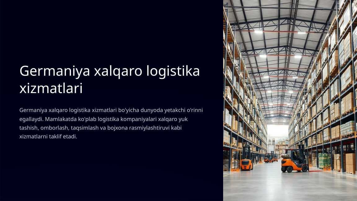 Germaniyda xalqaro logistik xizmatlar