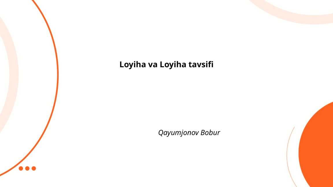 Loyiha va Loyiha tavsifi