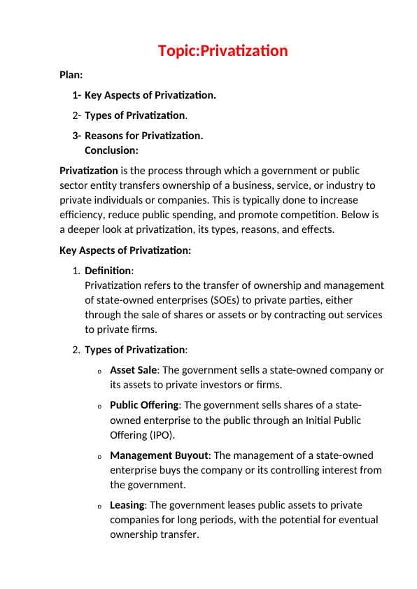 Privatization