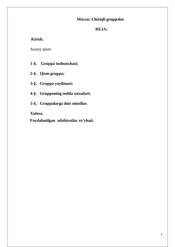 Chiziqli gruppalar