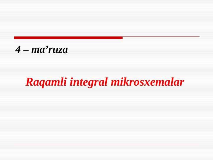 Raqamli integral mikrosxemalar