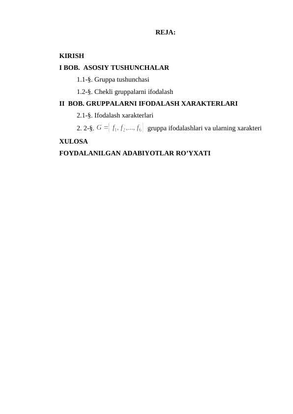 Gruppaning keltirilmaydigan tasvirlari