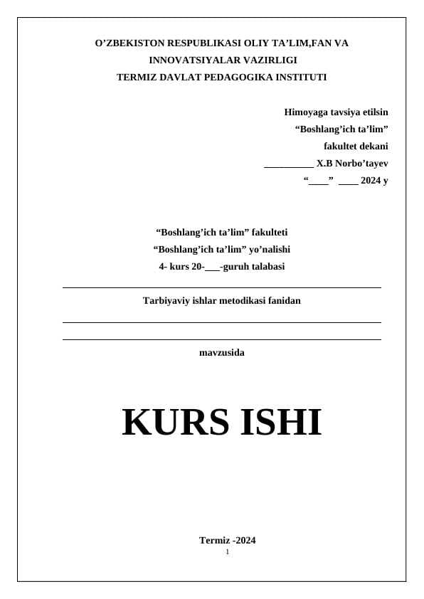 SINIF RAHBARNING  OTA-ONALAR BILAN HAMKORLIKDAGI  FAOLIYATINI  TASHKIL ETISH METODIKASI