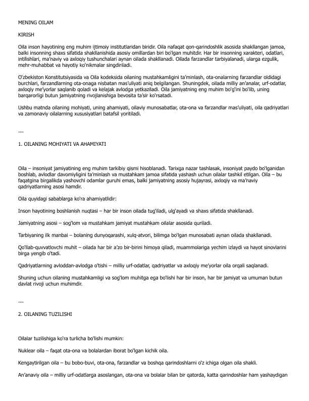 Mening oilam