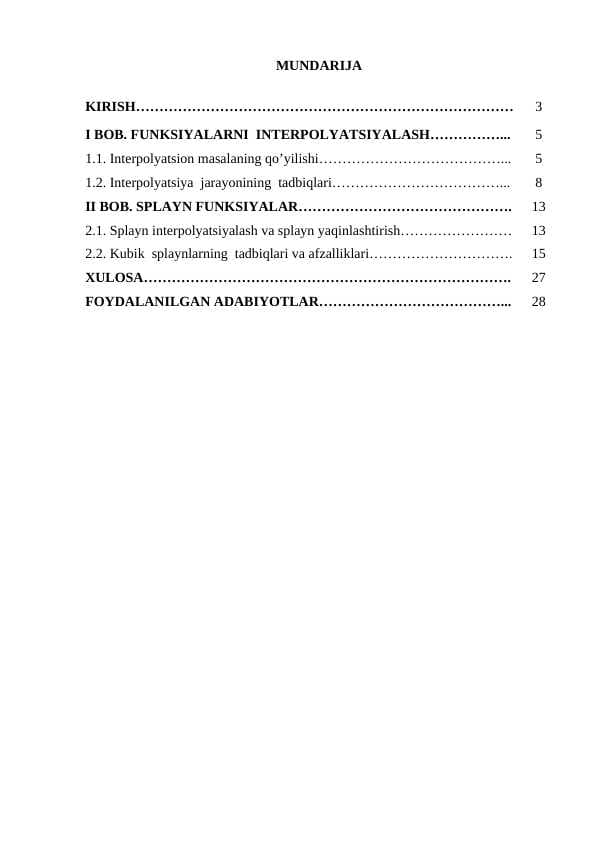 Interpolyatsion  kubik  splaynlar