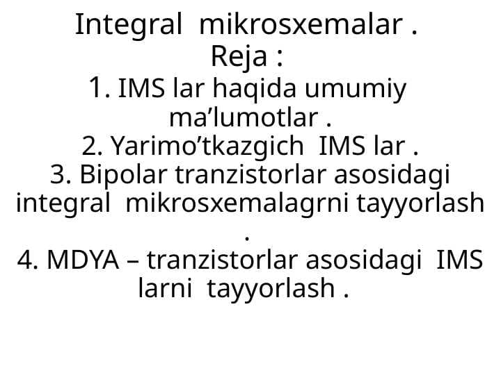 Integral  mikrosxemalar