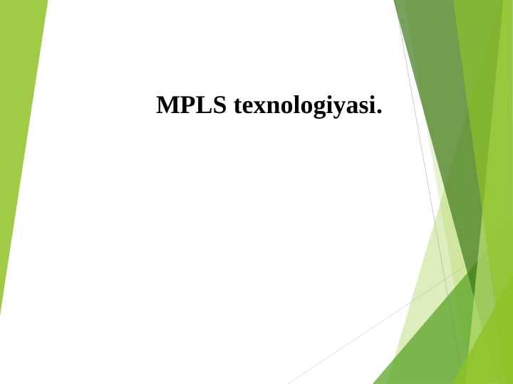 MPLS texnologiyasi