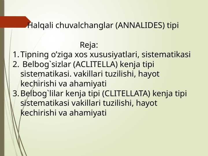Halqali chuvalchanglar