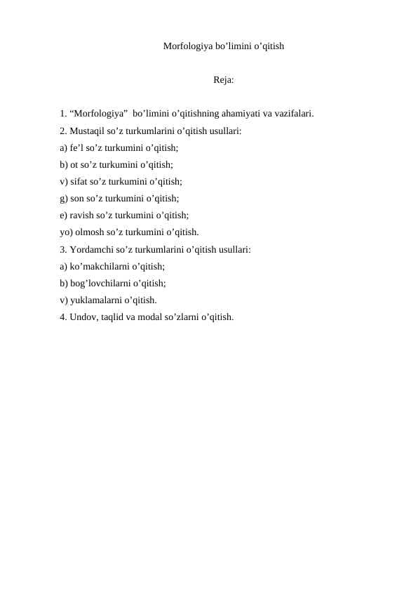 Mоrfоlоgiya bo’limini o’qitish M.docx